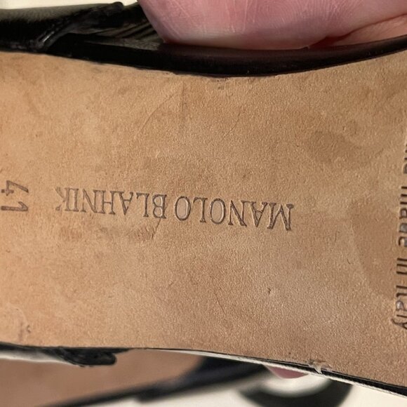 Manolo Blahnik Black Ankle Wrap Sandal - Picture 9 of 9